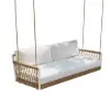 Ropipe Outdoor Aluminium & Rope Weave 2-Seater Swing Sofa in White