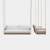 Ropipe Outdoor Aluminium & Rope Weave 2-Seater Swing Sofa in White