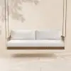 Ropipe Outdoor Aluminium & Rope Weave 2-Seater Swing Sofa in White