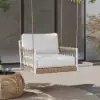 Ropipe Outdoor Aluminium & Rope Weave 1-Seater Swing Sofa in White