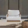 Ropipe Outdoor Aluminium & Rope Weave 1-Seater Swing Sofa in White