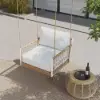 Ropipe Outdoor Aluminium & Rope Weave 1-Seater Swing Sofa in White