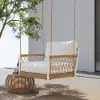 Ropipe Outdoor Aluminium & Rope Weave 1-Seater Swing Sofa in White