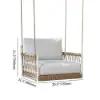 Ropipe Outdoor Aluminium & Rope Weave 1-Seater Swing Sofa in White