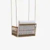 Ropipe Outdoor Aluminium & Rope Weave 1-Seater Swing Sofa in White