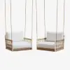 Ropipe Outdoor Aluminium & Rope Weave 1-Seater Swing Sofa in White
