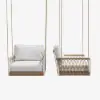 Ropipe Outdoor Aluminium & Rope Weave 1-Seater Swing Sofa in White