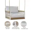 Ropipe Outdoor Aluminium & Rope Weave 1-Seater Swing Sofa in White