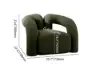 Picture of Japandi Dark Green Boucle Accent Chair Shaggy Armchair for Living Room