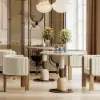 Picture of Velvet Upholstered Channel Tufted Barrel Accent Chair with Wooden Legs – Beige