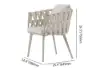 7-Piece Outdoor Extendable Dining Set with 6 Rope Weave Chairs in White(160 - 210 cm)