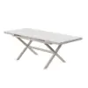 7-Piece Outdoor Extendable Dining Set with 6 Rope Weave Chairs in White(160 - 210 cm)