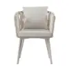 7-Piece Outdoor Extendable Dining Set with 6 Rope Weave Chairs in White(160 - 210 cm)
