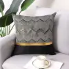 450mm x 450mm Modern Black & Gold Throw Pillow Cover Silk Cushion Protector