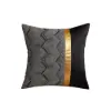 450mm x 450mm Modern Black & Gold Throw Pillow Cover Silk Cushion Protector
