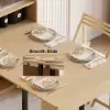 Farmhouse 180 cm Extendable Rectangular Natural Dining Table with Sideboard, Seats 4-5