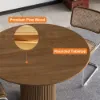 Japandi 80 cm Round Walnut Wood Dining Table, Seats 2
