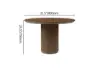 Japandi 80 cm Round Walnut Wood Dining Table, Seats 2