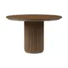 Japandi 80 cm Round Walnut Wood Dining Table, Seats 2