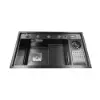 Drop-in Kitchen Sink Workstation With High-pressure Cup Washer Stainless Steel in Black