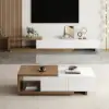 Quoint 180 - 255 cm Extendable TV Unit with 3 Drawers – 40cm – Stand Retracted Media – AUD-H0644