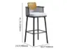 2 Pieces Outdoor Patio Teak & Aluminium 1050mm Bar Stools Set with Backs