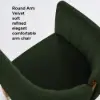 Picture of Velvet Upholstered Channel Tufted Barrel Accent Chair with Wooden Legs – Green