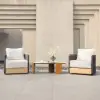 Costra Outdoor Aluminium & Rope Weave Swivel Lounge Chair in Black