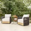 Costra Outdoor Aluminium & Rope Weave Swivel Lounge Chair in Black