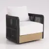 Costra Outdoor Aluminium & Rope Weave Swivel Lounge Chair in Black