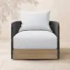 Costra Outdoor Aluminium & Rope Weave Swivel Lounge Chair in Black