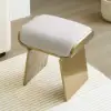 Upart Leath-aire Upholstered Vanity Stool with Gold Frame