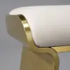 Upart Leath-aire Upholstered Vanity Stool with Gold Frame