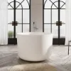 Japanese Modern 105 cm Freestanding Stone Resin Round Soaking Bathtub