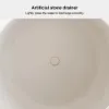 Japanese Modern 105 cm Freestanding Stone Resin Round Soaking Bathtub
