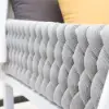 Picture of White Aluminium & Grey Woven Rope 2-Person Outdoor Patio Daybed with Canopy Curtains