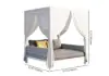 Picture of White Aluminium & Grey Woven Rope 2-Person Outdoor Patio Daybed with Canopy Curtains