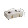 Artis Modern Beige Rectangle Large Coffee Table Drawers Sintered Stone Gold Base