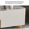 Artis Modern Beige Rectangle Large Coffee Table Drawers Sintered Stone Gold Base