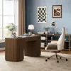 Picture of Ergonomic White Faux Leather High Back Reclining Swivel Office Desk Chair with Footrest