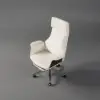 Picture of Ergonomic White Faux Leather High Back Reclining Swivel Office Desk Chair with Footrest