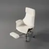 Picture of Ergonomic White Faux Leather High Back Reclining Swivel Office Desk Chair with Footrest
