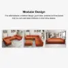 Picture of 3023 mm 6-Piece Velvet Channel Tufted Upholstered Modular Sectional Sofa – Convertible Orange