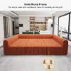 Picture of 3023 mm 6-Piece Velvet Channel Tufted Upholstered Modular Sectional Sofa – Convertible Orange