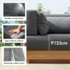 Grida 9-Piece Outdoor Teak Modular Sectional Sofa Set with Coffee Table in Grey