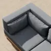Grida 9-Piece Outdoor Teak Modular Sectional Sofa Set with Coffee Table in Grey