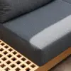 Grida 9-Piece Outdoor Teak Modular Sectional Sofa Set with Coffee Table in Grey