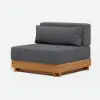 Grida 9-Piece Outdoor Teak Modular Sectional Sofa Set with Coffee Table in Grey