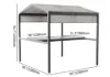 Outdoor Patio Adjustable Height Aluminum Dining Table with Canopy Convert to Bar Table