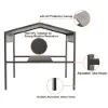 Outdoor Patio Adjustable Height Aluminum Dining Table with Canopy Convert to Bar Table